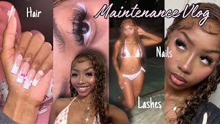 Maintenance Vlog || Doing Everything Myself, Hair, Nails, Lashes, Waxing