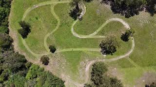 Boston (13) riding a KLX140L on the Farm Grass Track. Drone Footage - DJI Mini 4 Pro.