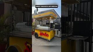 Pani Puri Cart. Hand push golgappa food cart. Made by Azimuth. In Noida. Street Food cart business.