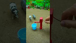 Help the thirsty cow get water using a hand pump project #shorts #shortvideo