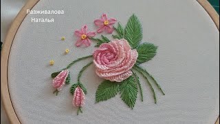 МК. Бразильская вышивка. Розовая нежность. Часть 2. Brazilian embroidery. Pink tenderness. Part 2.