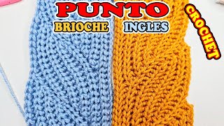 Trenza a Crochet en Punto BRIOCHE o Ingles técnica de Vueltas Cortas parte #1