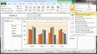 Adding chart colors and trendlines to excel charts