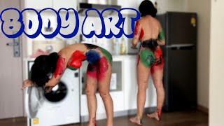 4K How to wash clothes? Clean with Kerry  Body art suit Transparent Haul No Bra Try On