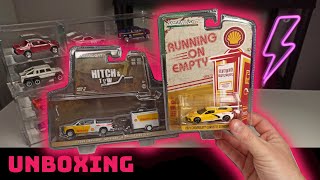 Unboxing Greenlight | Shell livery:  2021 Corvette Stingray & Chevrolet Silverado (Hitch & Tow)