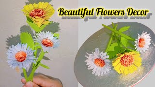 How to make a beautiful flower for home decoration /Easy paper Flower making step by step/DIY flower