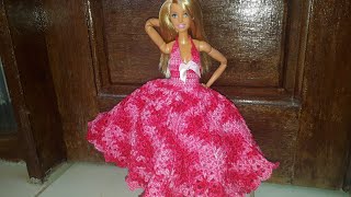 Como fazer vestido de festa para barbie ( em croche parte 2 )