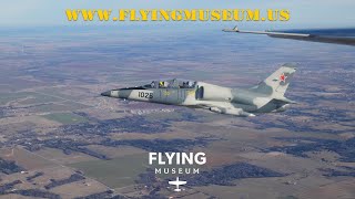 L-39 Albatros Formation Flight Filmed from B-25 Super Rabbit | Flying Museum