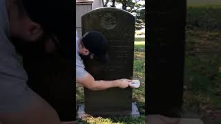 Tombstone of Killed Civil War Soldier Cleaned