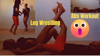 Funny Leg Wrestling + Lift & Carry Fitness Abs Workout