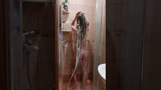 Shower🚿 #longhair #shower #bathroom  #wethair #hair  #girl #shorts #youtubeshorts #life #love