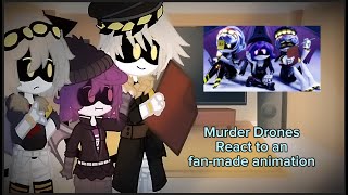 Murder Drones: V, N & Uzi ''React to their fan-made animation'' [ Full & Eng ] { Part: 51 / Se: 2 }