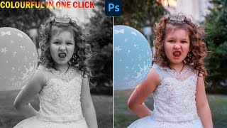 How to create a colorful picture from black & white picture, simple one click, ai based.