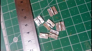 DIY Miniature Metal Hinges ||طريقه عمل مفصلات معدن مصغرة