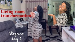 LIVING ROOM REVEAL | LIVING ROOM TOUR | SIMPLE MAKEOVER ON MY LIVING ROOM | VLOGMAS 2021 DAY 2