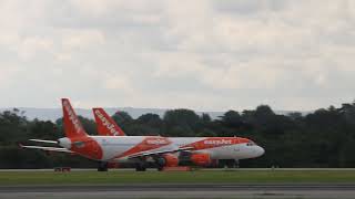 EASYJET TAXI AND TAKEOFF A319 ( MANCHESTER AIRPORT )