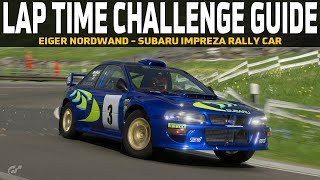 GT7 Lap Time Challenge Guide - Eiger Nordwand - Subaru Impreza Rally Car