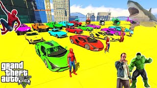 GTA V Epic New Stunt Race For Car Racing Challenge by Trevor and Shark