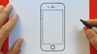 How To Draw An iPhone SE 9th Generation Easy