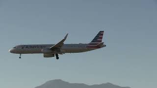 American Airlines Airbus A321 Landing Ontario International Airport