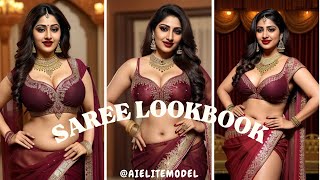 [4K] AI Saree Spark: AI Model's Dazzling Collection  | AI Elite Indian Model #saree #purple