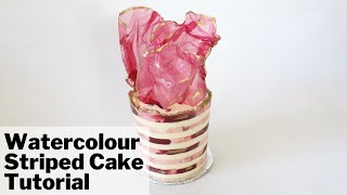 Watercolour Striped Cake Tutorial | Kurlina's Foodie Chronicles