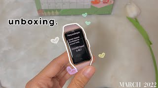 aesthetic unboxing 📦, huawei band 6 ⌚️