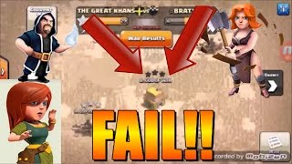 Clash Of Clans: NEW UPDATE WAR SEARCH!! EPIC FAILS ON A TH6!!