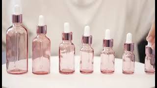 BD PAK| New Arrival Skincare Packaging Pink Rose Gold Hair Face Essential Oil Glass Dropper Bottle