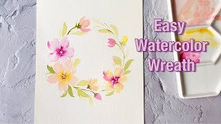 Easy Watercolor Floral Wreath Tutorial For Beginners | Step-by-step tutorial