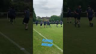 Us Portsmouth player warmup before playing brockenhurst in the Wessex league premier division