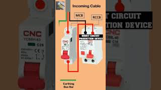 RCCB and MCB connection circuit diagram#shorts #shortvideo #electrical #safetyathome