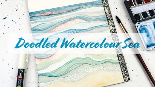 Super Simple Doodled Sea Painting | A Calming Watercolour Project!