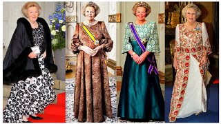 👑Queen Beatrix Of Netherlands Most Beautiful Look In different colours of Dresses 🥻🥻