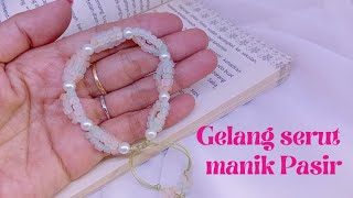 cara membuat gelang serut dari manik pasir, DIY gelang manik