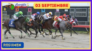 ✅RESUMEN 📽 martes 03 SEPTIEMBRE 2024, carreras caballos🏇 en el V Centenario💰