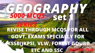 GEOGRAPHY SET 1|| geography by barath sir ||5000 mcqs jkssb #jkpsi#geography #jkssb #jkpsi