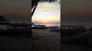 Lot's boat on the beach sunset