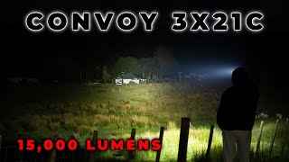 Convoy 3X21C Review, 15,000 Lumens, 7x SST40 LEDs 5000K, USB C