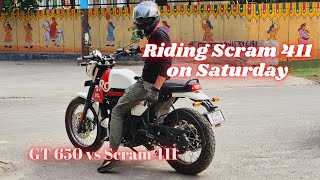 Cheating my GT 650 with Scram 411 on Saturday | Royal Enfield Scram 411 #royalenfield #scram411