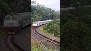 Kereta Api Serayu Menikung dan menanjak di tiber Cirahong#videoshort