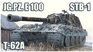 T-62A, STB-1 & Jg.Pz. E 100 • WoT Blitz Gameplay