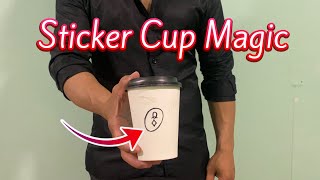 Sticker Cup MAGIC Tutorial Gimmick