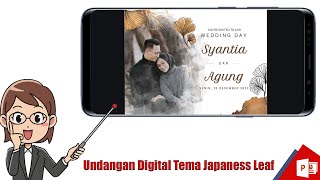 Gratis PPT cara membuat undangan digital tema Japaness Leaf