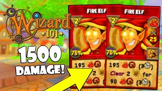 Wizard101 Level 170 Fire PvP: SPAMMING 1500 Damage FIRE ELVES.