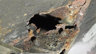 Morris Minor under-side floor pan repair