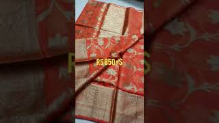 Real zari weaving saree with heavy pallu, heavy blouse @850😍