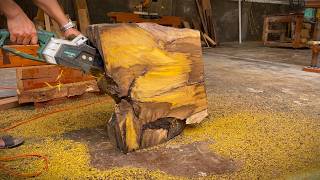 How A Young Carpenter Created A Masterpiece - Using Discarded Logs To Create A Dining Table