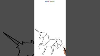 HOW TO DRAW A CUTE RAINBOW UNICORN #shorts