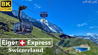 [ 8K ] Eiger Express Grindelwald Switzerland - Tricable Gondola - Обратный путь - 8K UHD Video